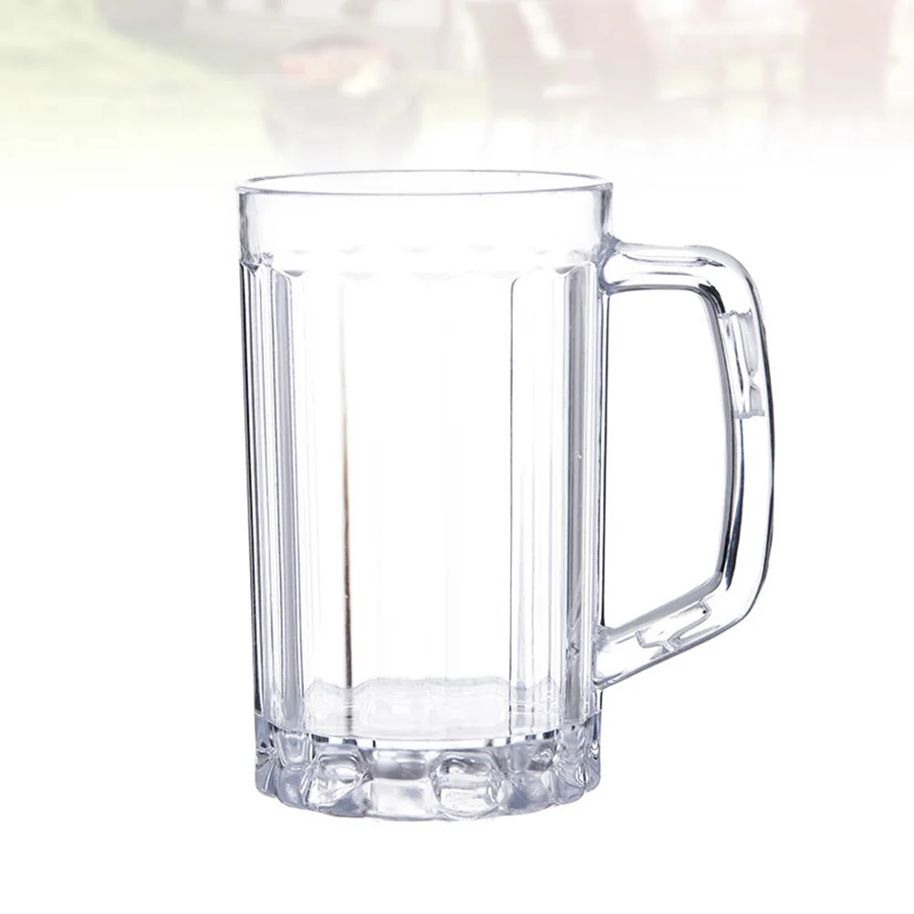 

Beer Mug Cupplastic Cups Water Tea Drinking Mugsglasses Freezerchampagne Whiskey Beverage Party Red Handle Transparent Cocktail