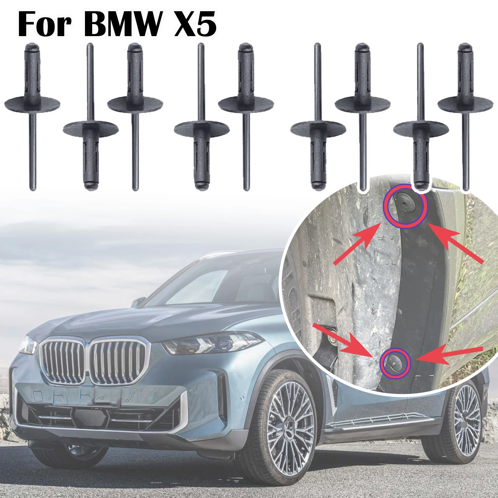 20 шт. для BMW X5 E53 E70 F15 F85 колесная арка, брызговик, зажимы, боковые юбки, накладки, заклепки 2000 2001 2002 2003 2004 2005-2018