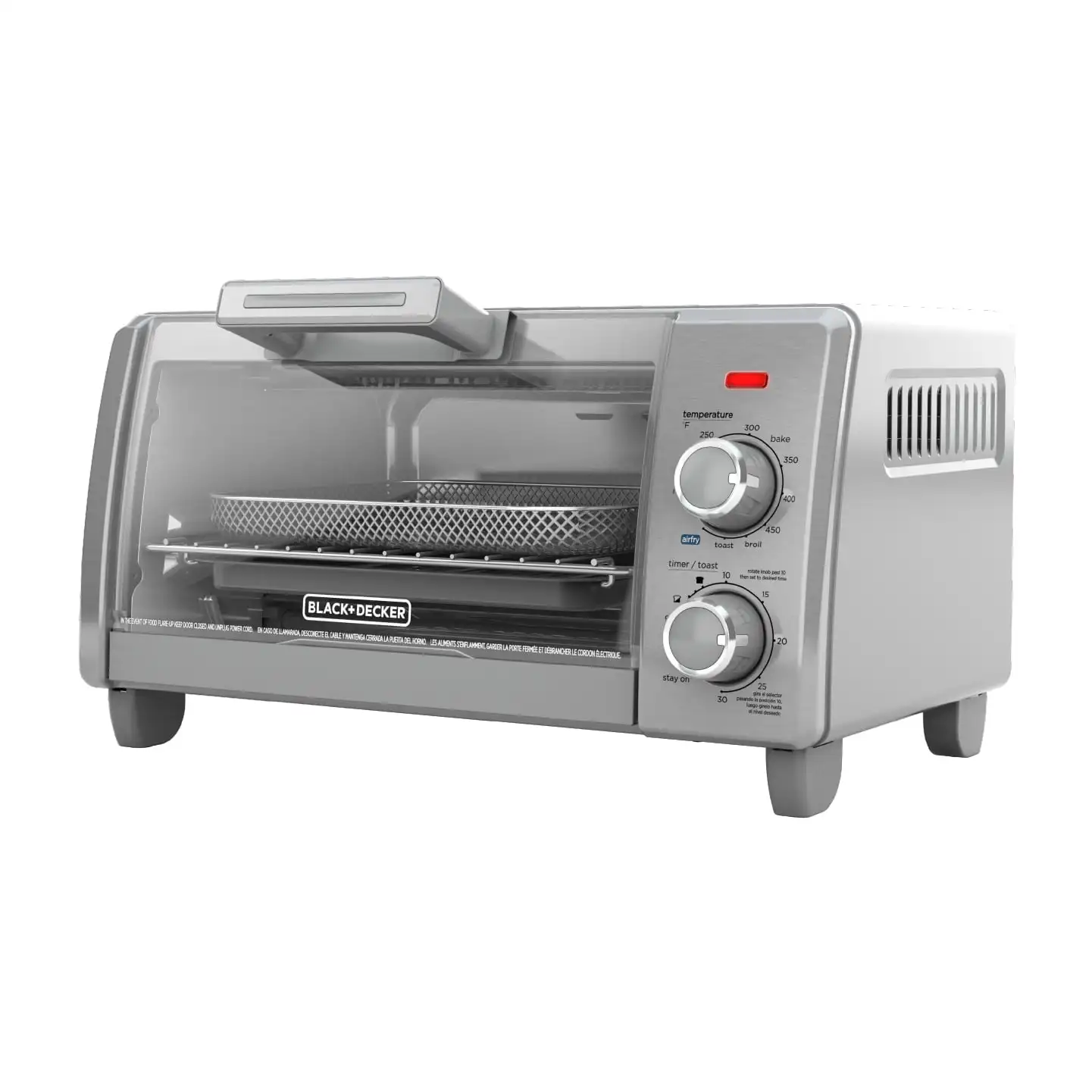 

BLACK+DECKER Crisp ‘N Bake Air Fry 4-Slice Toaster Oven, Silver & Black, TO1787SS