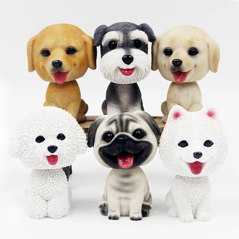 Simulation Dog Miniature Figurine Animal Model Pug Bichon Fr