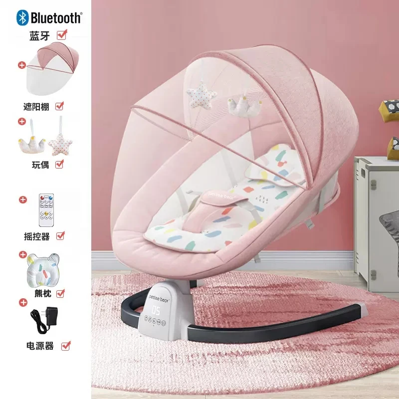 Baby Electric Rocking Chair Newborn Swing Bouncer Rocker Chair With Seat Smart Sleeping Cradle Bed 0-36Month