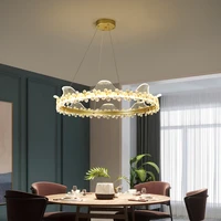 light luxury crystal pendant lamps living room simple modern ccrown dining room hanging lamp atmospheric postmodern lights