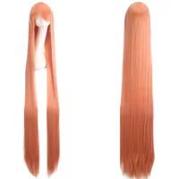 150CM Long Straight Orange Wigs Full Bangs 59'' women Synthetic Hair anime Cosplay Wig Halloween Heat Resistant Perucas