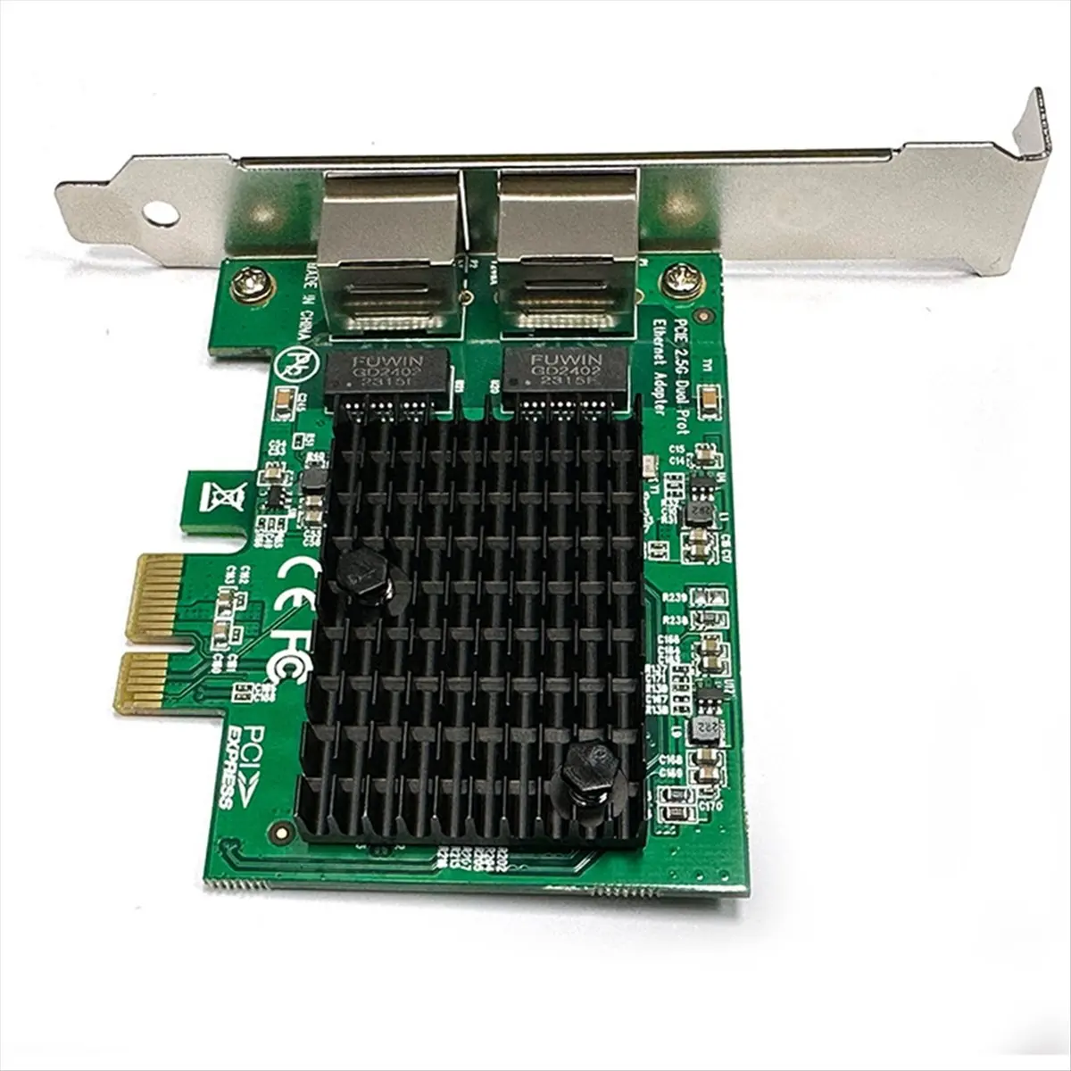 Фото Сетевая карта PCIe 2.5G с 2 портами, адаптер Ethernet 2.5 Gigabit, чип RTL8125BG, PCI-E Ethernet LAN-адаптер для настольных ПК №1