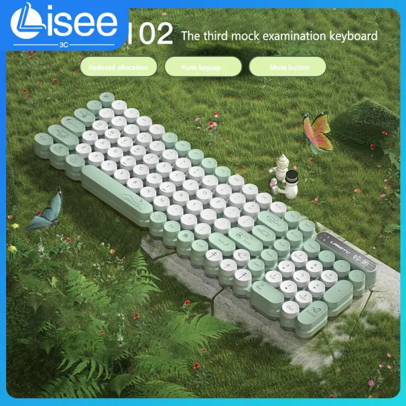 

Waterproof Punk Keyboard 80/102 Key Mute Key Gaming Keyboards Dual Mode Rgb Light Backlight Wireless Keyboards Keyset