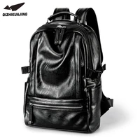 men luxury anti theft cool backpack leather school waterproof travel bag casual leather book male vintage bag pack backpacking