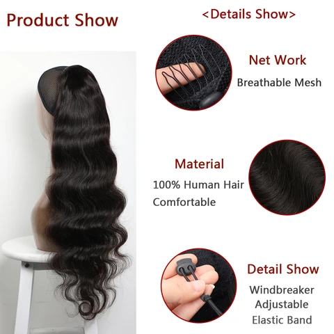 Maxine 150 г объемные волны человеческие волосы для наращивания хвоста для женщин натуральный черный зажим на шнурке наращивание волос для хвоста