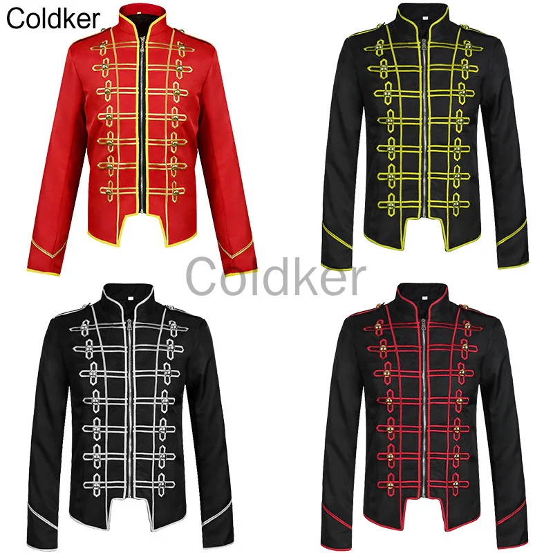 

New Men Medieval Retro Steampunk Long Sleeve Halloween Cospay Costume Coats Punk Men's Gothic Stage Jacket for 2022