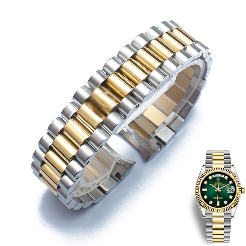Ремешок для часов Rolex из тонкой стали мужчин и женщин однотонный стальной браслет