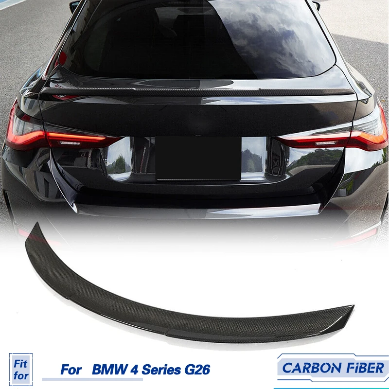 

Автомобильный задний спойлер для багажника, крылья из углеродного волокна для BMW 4 серии I4 G26 M Sport 430i 440i 2021 2022, крышка багажника, крыло, спойлер