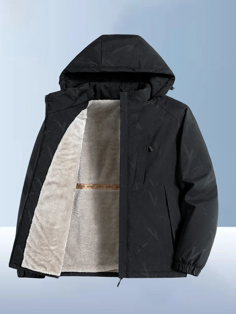 Paul Winter Fleece-lined Thickened Cotton-Padded Coat Men's Middle-Aged and Elderly Loose Plus size Winter clothes Remov...