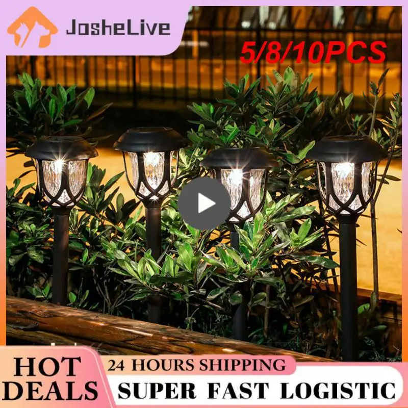 

5/8/10PCS IР65 Waterproof Solar Pathway Lights White Solar Lawn Lamp With Main Switch Solar Powered Garden Lighting Lamps