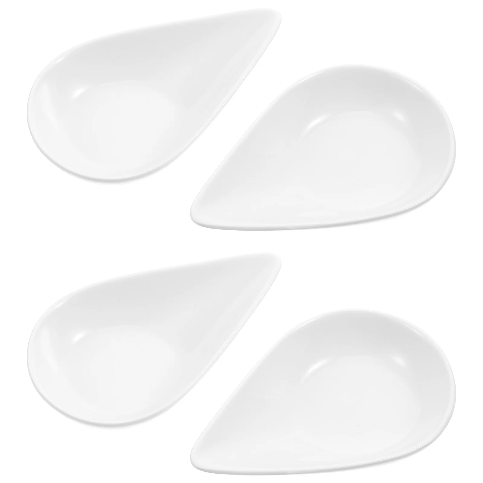 

4pcs Side Dish Plates Kitchen Sauce Dishes Snack Plates Ceramic Spoon Racks