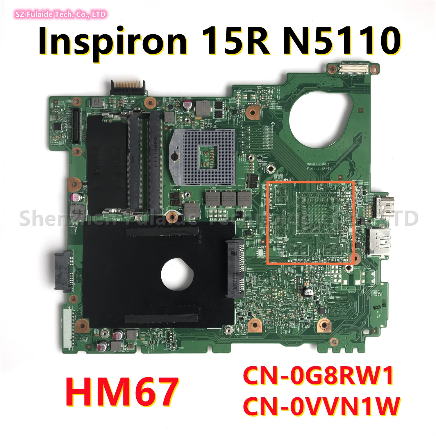 CN-0G8RW1 0G8RW1 CN-0VVN1W 0VVN1W для dell Inspiron 15R N5110 материнская плата для ноутбука HM67 DDR3 100% Work