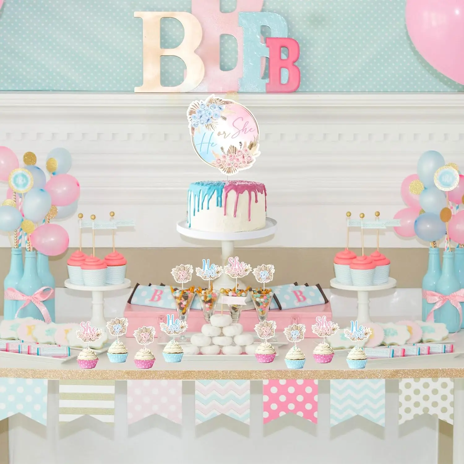 Пампасная трава декор для мальчиков и девочек топперы кексов в стиле бохо