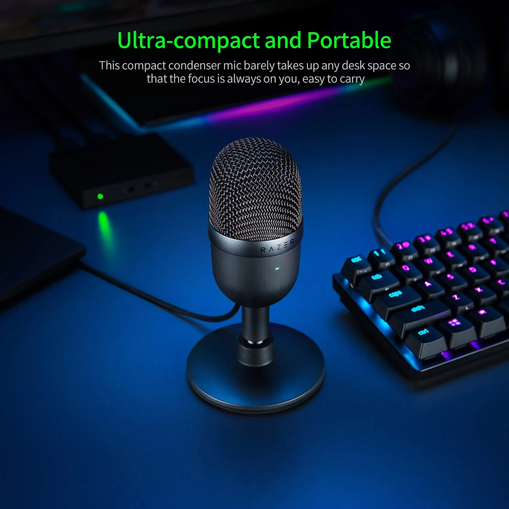 

Миниатюрный конденсаторный микрофон Razer Seiren, ультракомпактный потоковый микрофон с суперкардиоидным узором