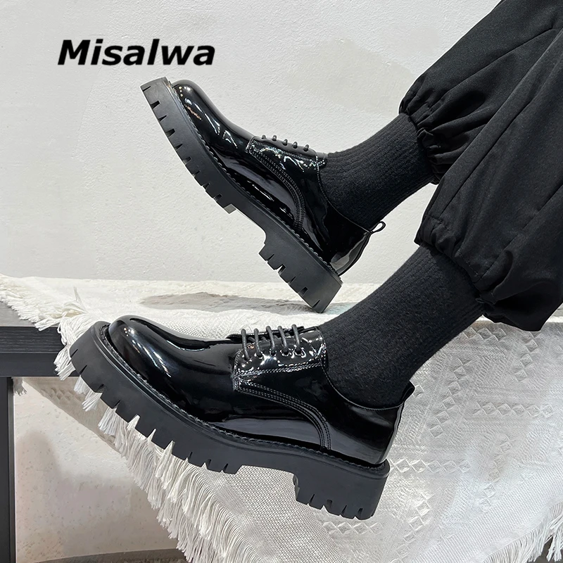 Фото Туфли Misalwa мужские оксфорды на среднем каблуке лакированная кожа британская Туфли Misalwa мужские оксфорды на среднем каблуке лакированная кожа британская