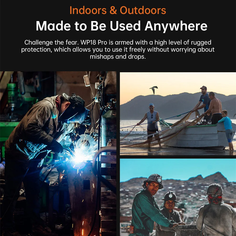 Oukitel Wp18 Pro 12500mAh Rugged Smartphone 4GB RAM 64GB ROM Cheap Unlocked Mobile Phone Android 12 5.93