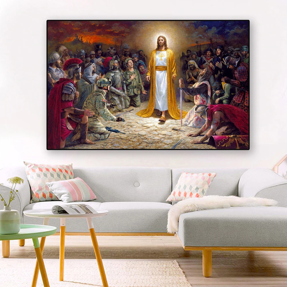 

Винтажный плакат с изображением Иисуса на холсте, настенное искусство, домашний декор, Настенная картина с изображением Иисуса на холсте для дома, галерея, настенное искусство, декор для комнаты, Настенный декор