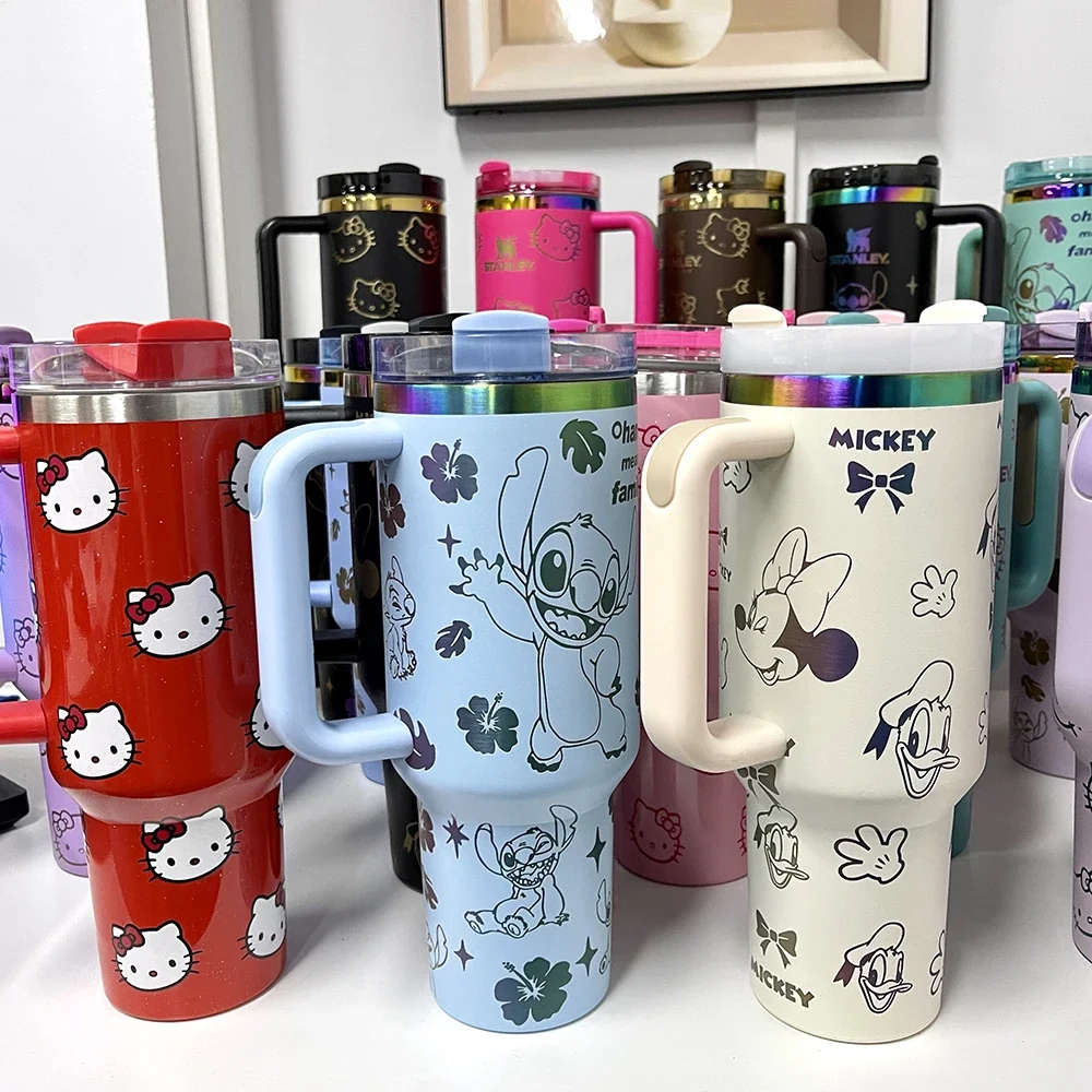 MINISO Kawaii Disney Микки Стич Гигантская Чашка Для Мороженого Из Нержавеющей Стали 304