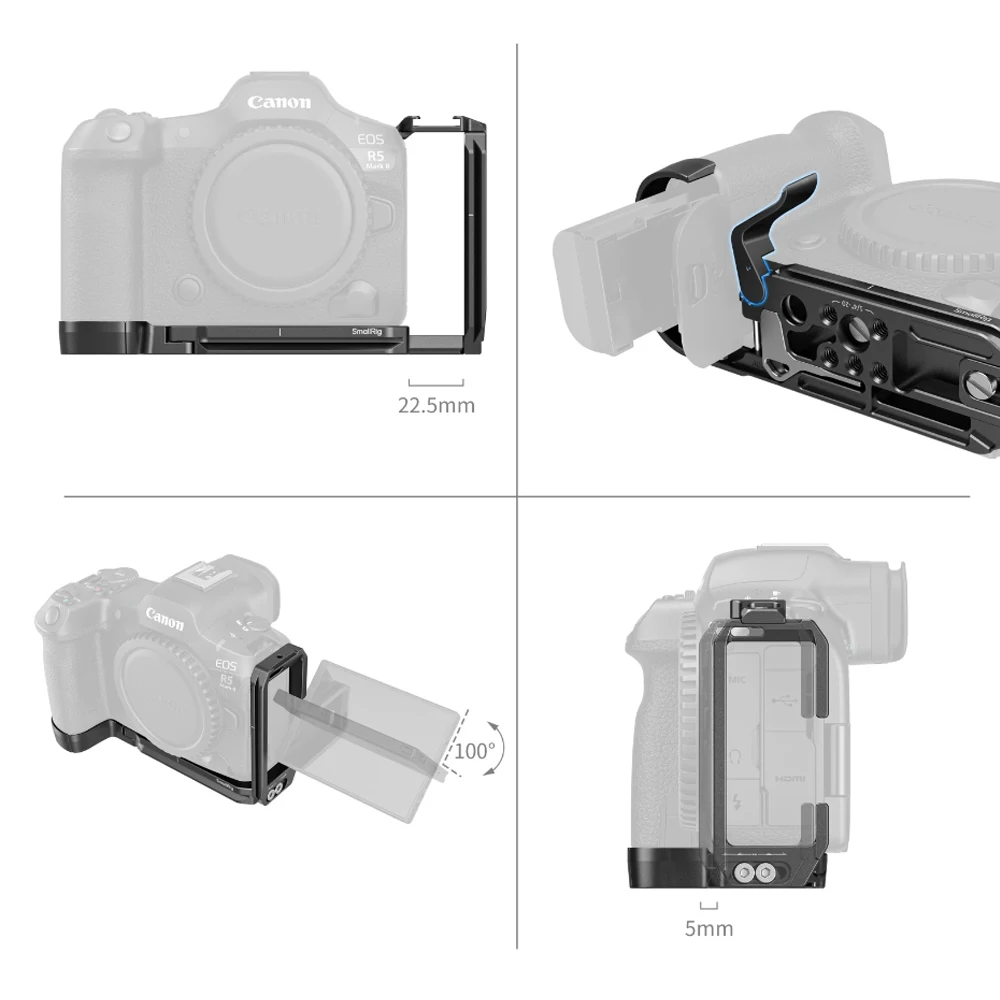 SmallRig L-образная Монтажная пластина/клетка для камер Canon EOS R5 Mark II 4983/4978