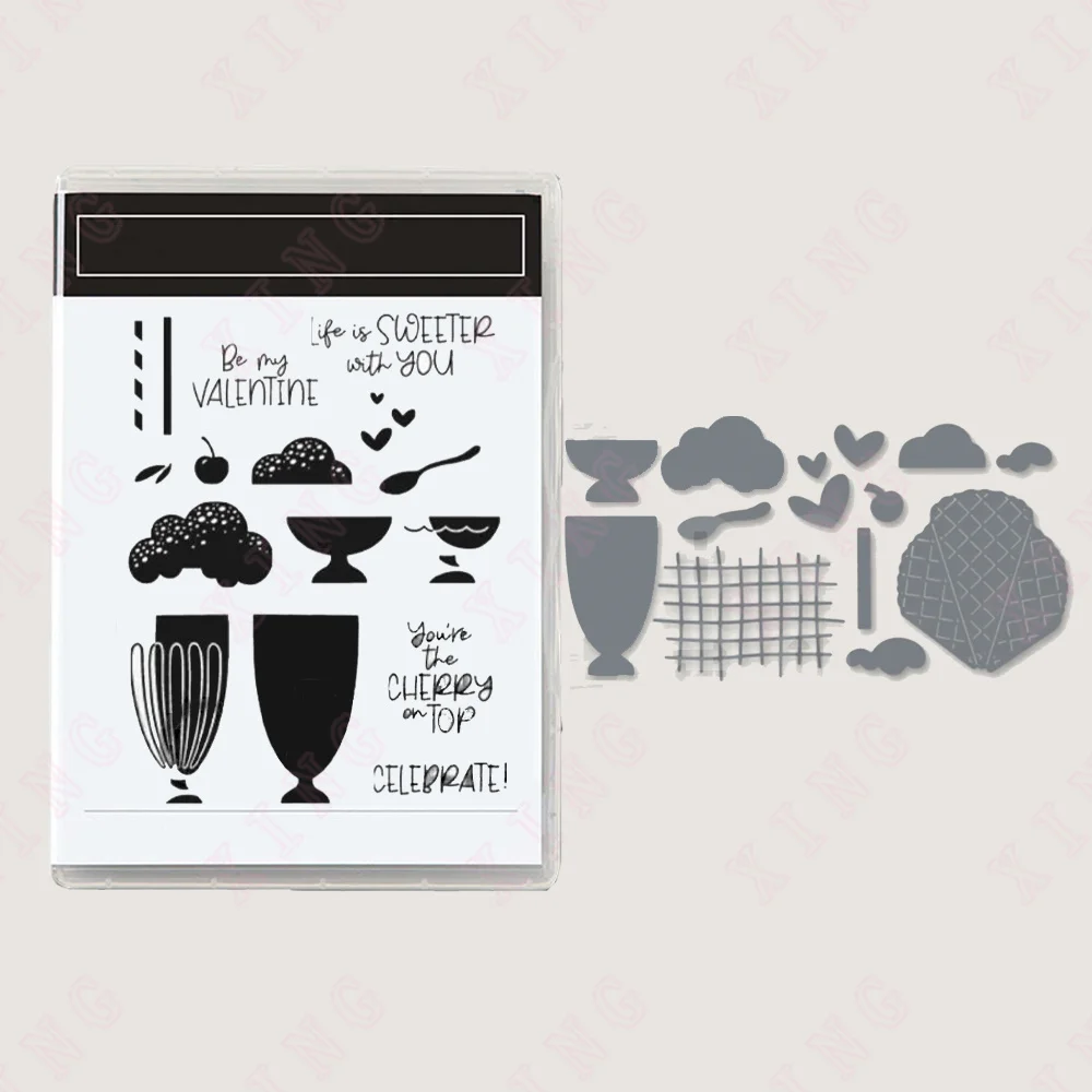 

New Christmas Metal Cutting Dies Blessing Life is Sweet Clear Silicone Stamp Diy Album Scrapbook Decoration Embossing Craft Mold