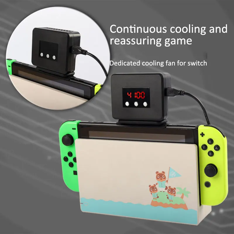 

1Pc Nintendo Switch Radiator External Turbo Pumping Cooler Radiator Base With Temperature Display Heat Sink For Nintendo Switch