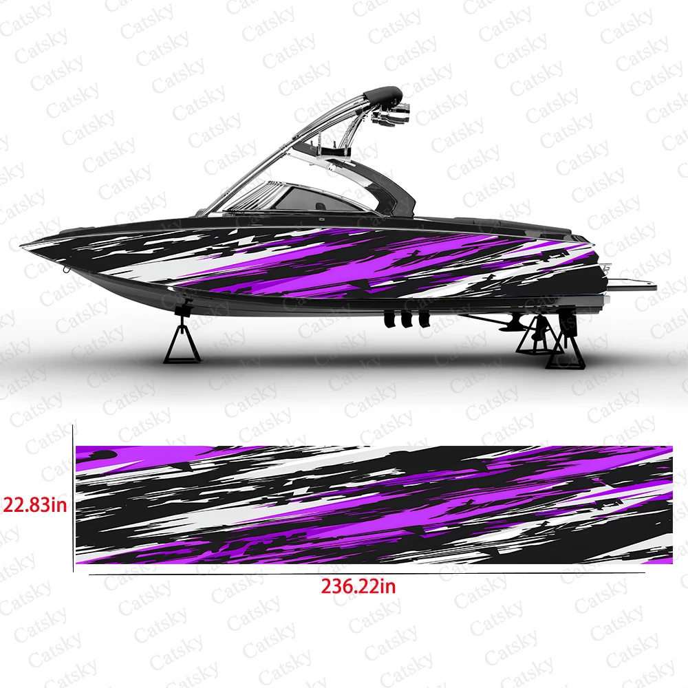 Абстрактная линия графика фотография виниловая лодка обертка для консоли
