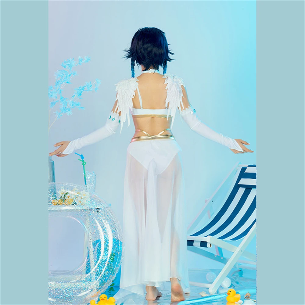 AGCOS Game Genshin Impact Barbatos Venti Doujin Купальники Косплей Костюм женские летние сексуальные