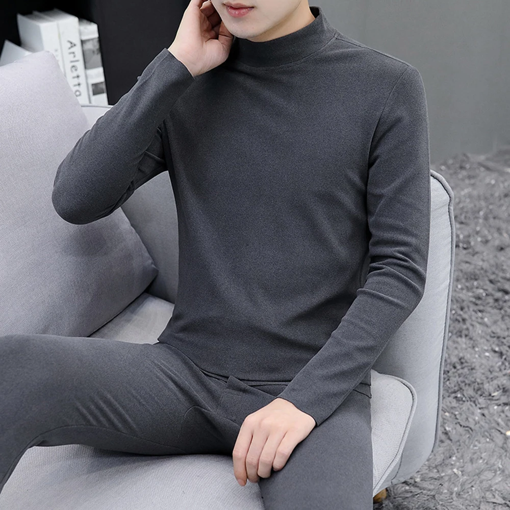 

Men Turtleneck Fleece Long Johns Thermal Underwear Winter Warm Slim Tops Pants Underwear Pajama Set Hermo Underwear Suit A50
