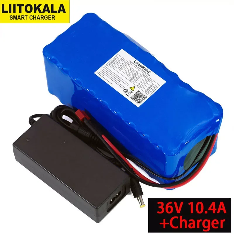 

NEW2023 Liitokala 36V 10400mAh 18650 Lithium Battery 10.4ah Motorcycle Electric Car Bicycle Scooter batteries with BMS+ 2A Charg