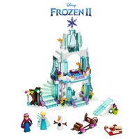disney frozen 2 elsa anna ice castle princess friends building blocks bricks movie model kids girl toys children gift