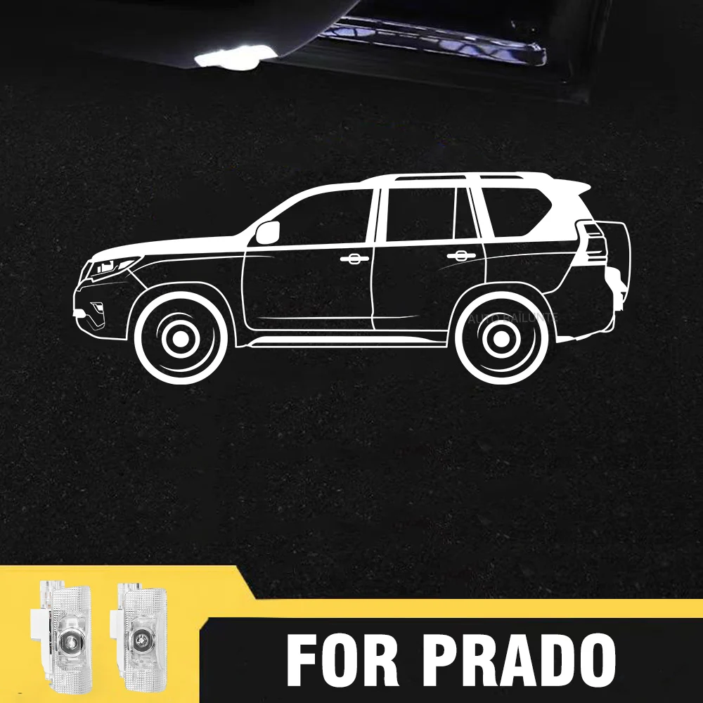 

2 шт. светодиодные лампы с логотипом двери автомобиля, аксессуары для Toyota Prado 150 J150 LC150 2009-2015 2016 2017 2018 2019 2020 2021