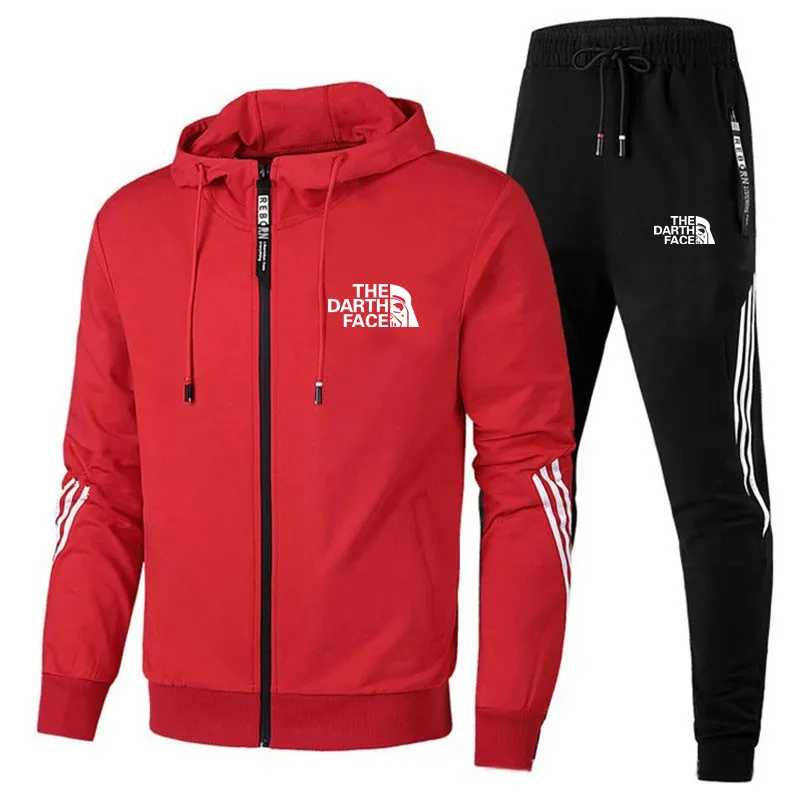 2023 Men's Spring And Autumn Hoodie Sportswear Set Two-piece Sportswear Casual Zipper Jacket + Pants Running Sports Suit