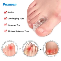 pexmen 4pcs2pairs gel toe separator hammer toe corrector spacers toe cushions prevent rubbing relieve pressure toes protectors