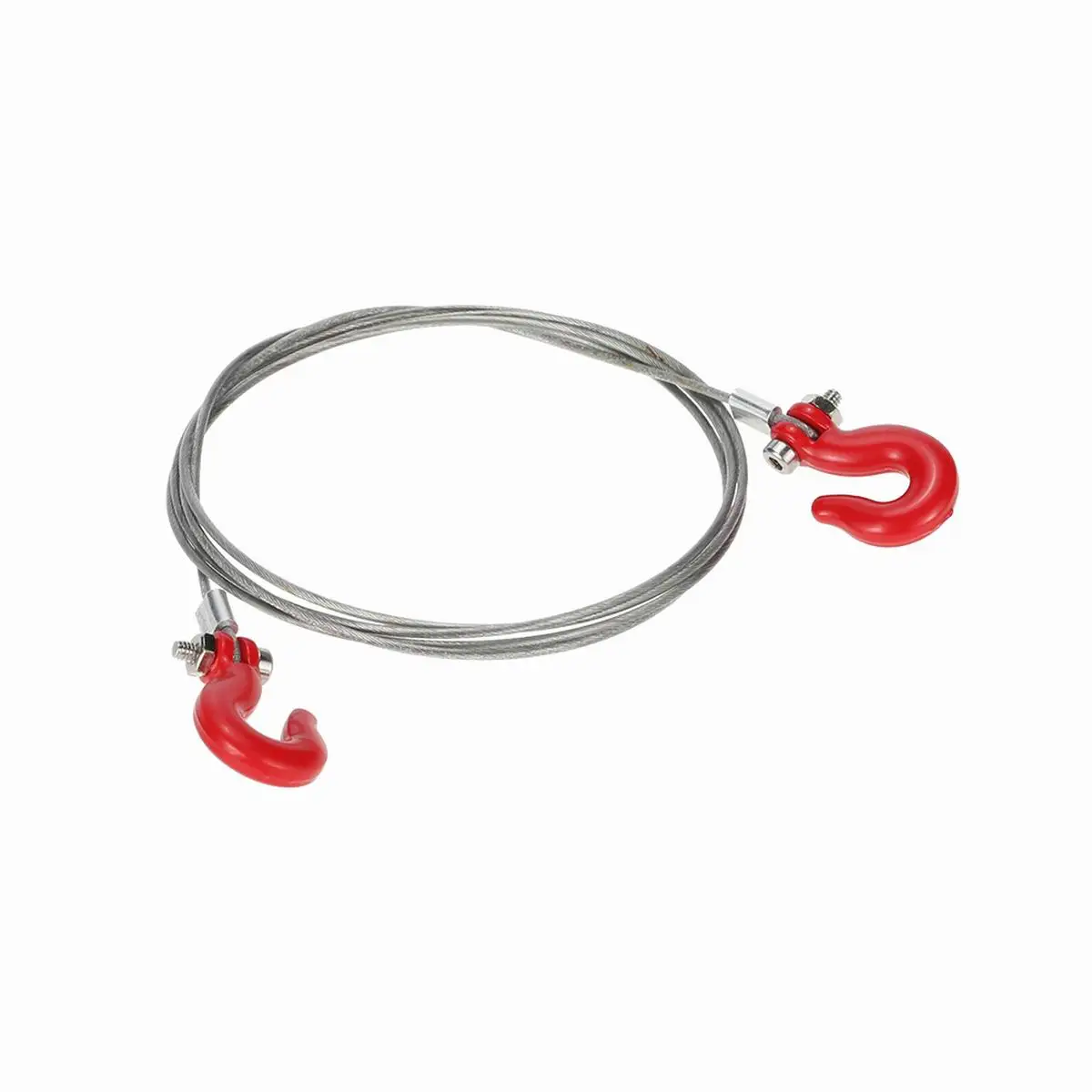 

1/8 1/10 RC Crawler Accessories Metal Trailer Wire Rope Tow Rope with Hooks for RC Car