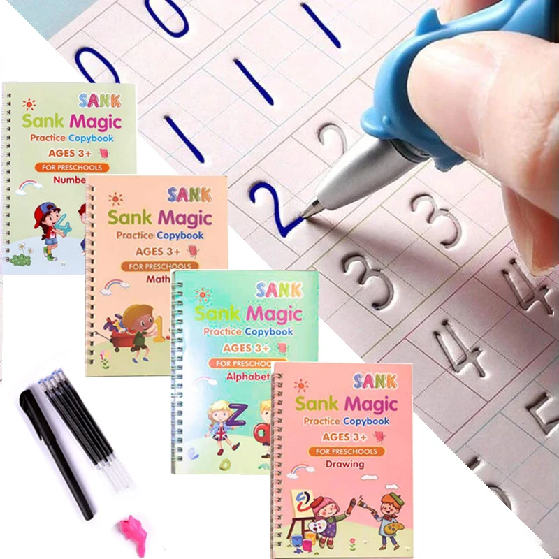 

Magic Copy Book Free Wiping Children's Kids Writing Practice English French Handwriting Copybook For Calligraphy Montessori Gift