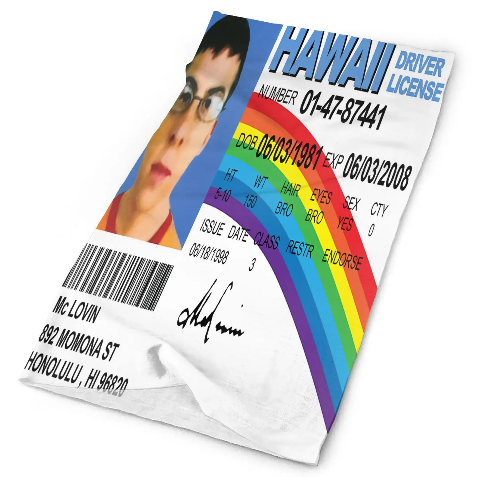 

Мужская бандана Mclovin для удостоверения личности, суперплохая, модное искусственное лыжное снаряжение, маска, туристический шарф, маски