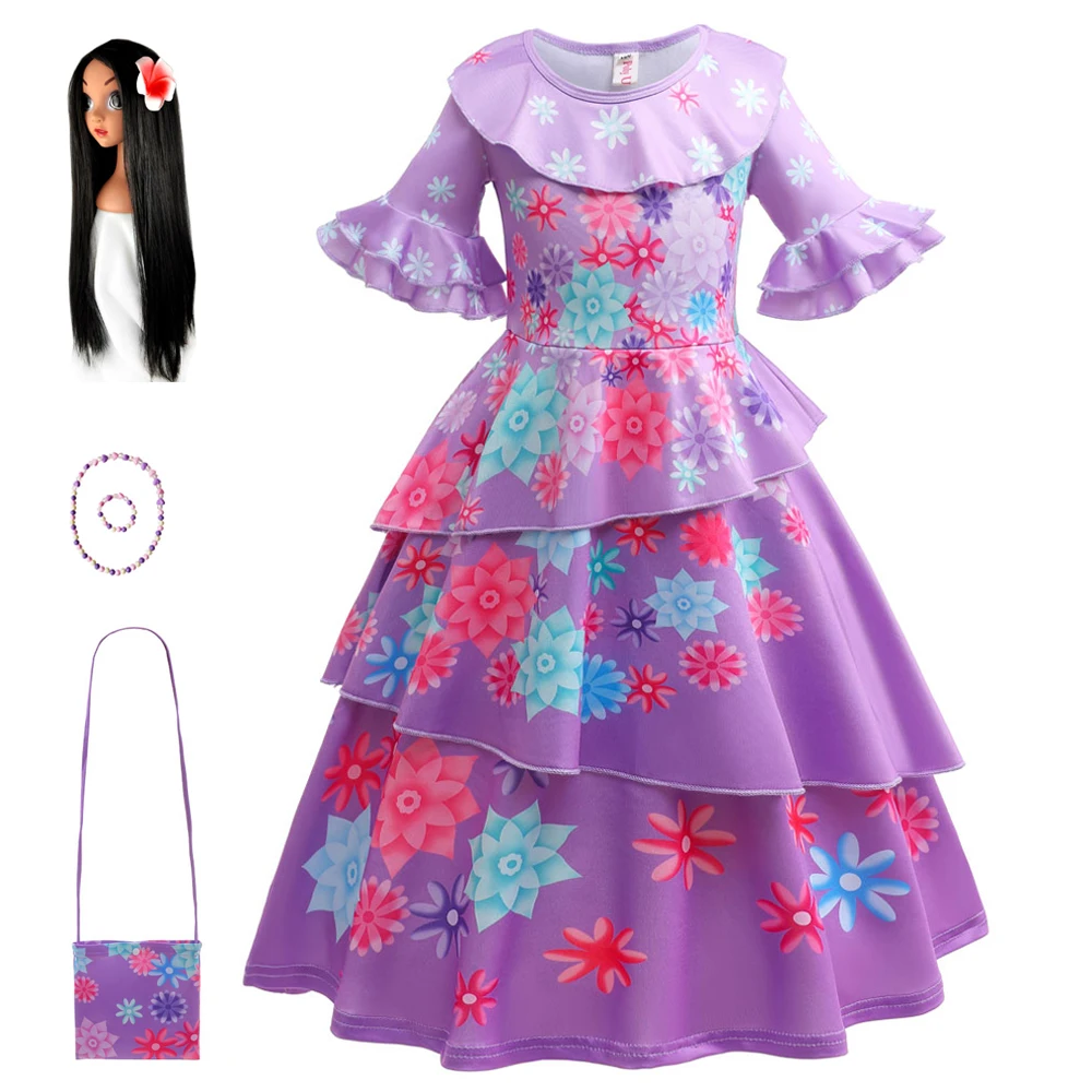 

Платье принцессы из Диснея Изабела, Шарм для девочки, косплей, эньканто, Хэллоуин, карнавал, день рождения, одежда для вечеринки