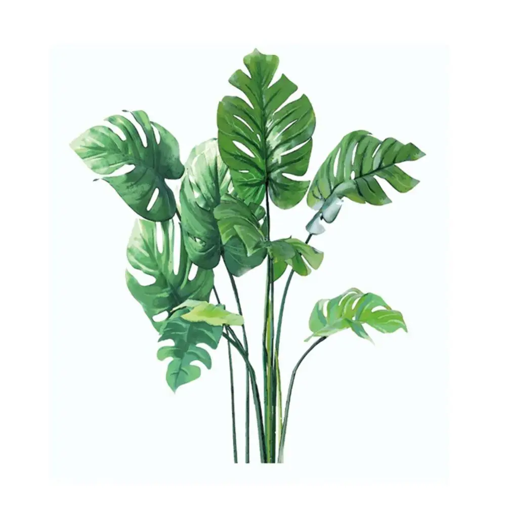 

Tropical Plant Leaves Removable Mural Wall Sticker Living Room Background Decal
