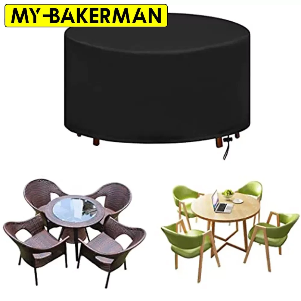 

NEW Round Patio Furniture Covers,210D Heavy Duty Outdoor Furniture Covers Table Cover of Windproof, Waterproof, Anti-UV for Gard