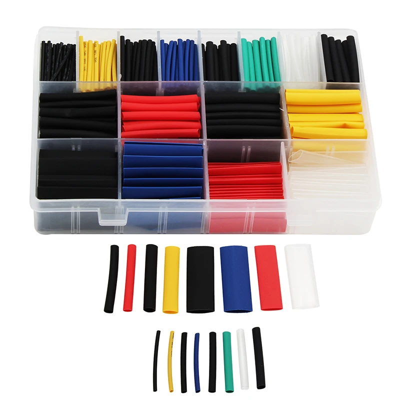 

580pcs Heat-shrink Tubing Thermoresistant Tube Heat Shrink Wrapping Kit Electrical Connection Wire Cable Insulation Sleeving