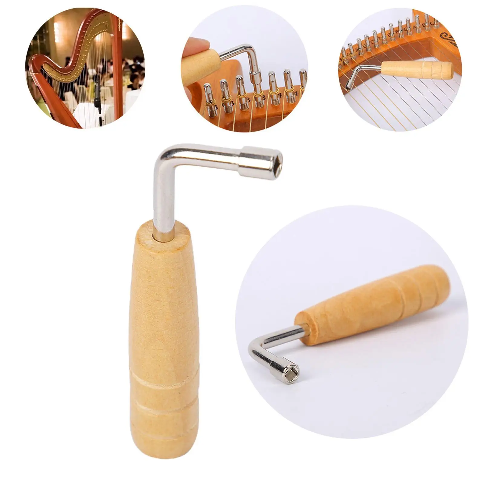 

Деревянный тюнинг-ключ Lyre и Harp гусиная шея, тюнинг-молоток, деревянная ручка, инструменты, прочный для тюнинга