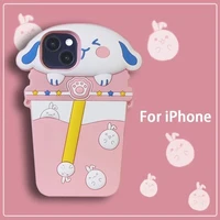 cartoon milk tea cup cute dog phone case cover for iphone 7 8 plus 11 12 13 pro x xr xs max shockproof case for iphone 13 cases