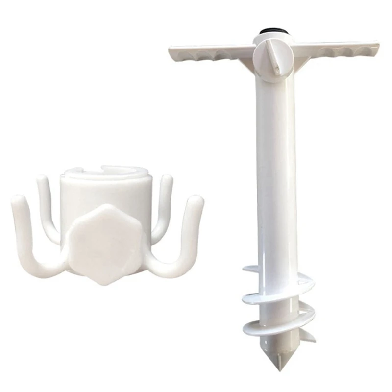 

Beach Umbrella Sand Ground Anchor Stand Holder Portable Windproof ABS Lightweight Parasol Spike Auger Sand Grabber