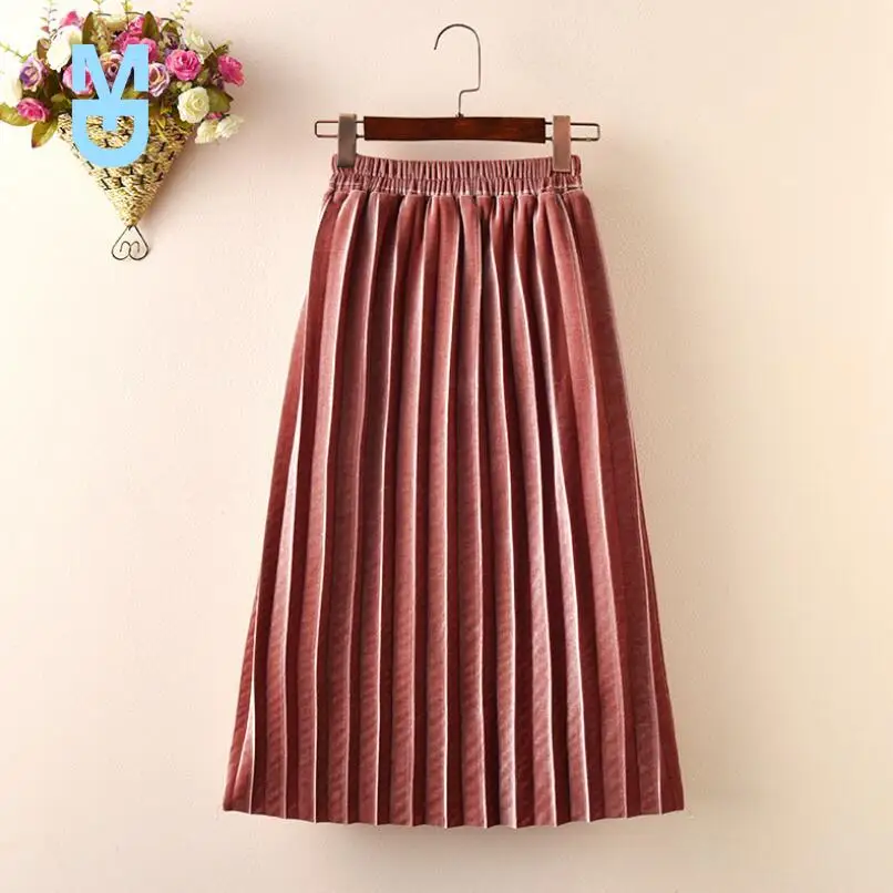 

New 2-12 Years 2022Autumn Winter Children's Velvet Skirt Kids Pleated Skirt Baby Toddlers Teenage School Girls Long Skirts