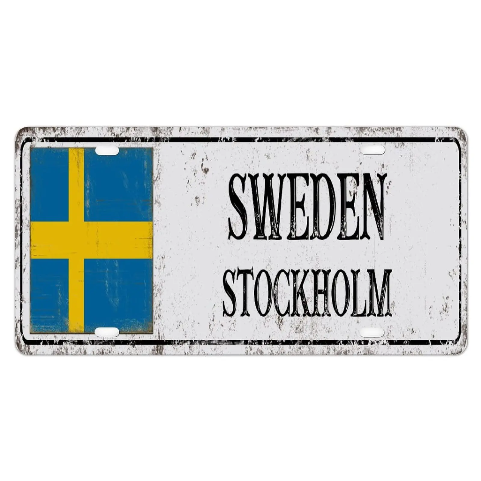 Металлическая вывеска для автомобиля Швеции жестяная флаг страны Стокгольм