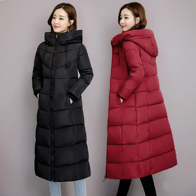 2022 Women's Winter Coats Long Section Warm Down Basic Jacket Coat Fashion Slim Outwear Female Korean Large Size Jackets M-6XL