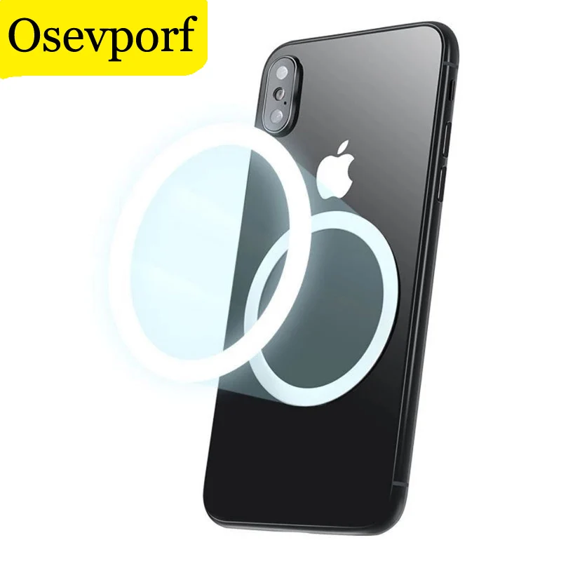 

For Magsafe Magnetic Qi Wireless Charger Metal Ronud Ring Magnetic Car Phone Stand Holder Iron Sheet For iPhone 11 12 Pro 12Mini