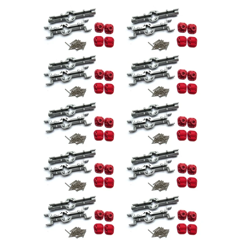 

10X металлический чехол с передней и задней мостовой осью для MN D90 D91 MN99 MN99S 1/12 обновленные детали для радиоуправляемых автомобилей аксессуары, серебристый